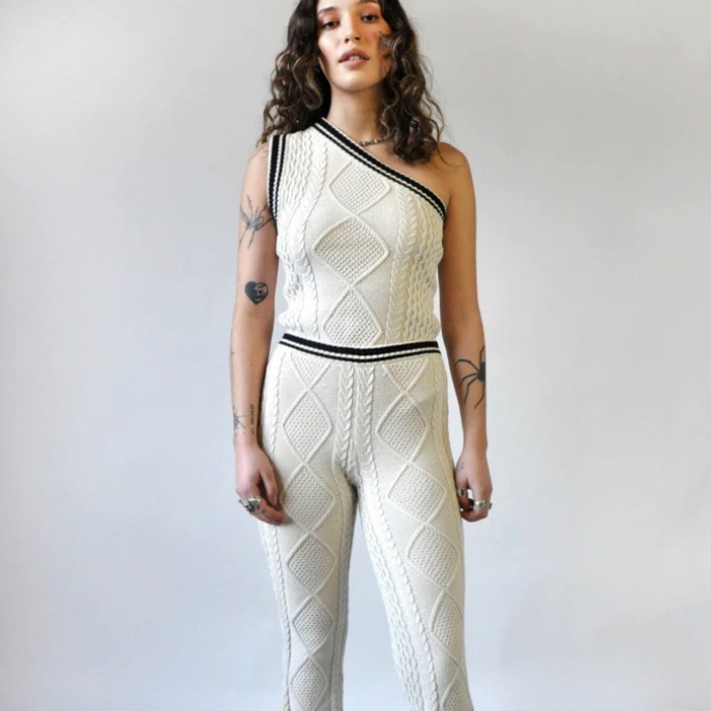 MILK IT Thread Knit One Shoulder Bodysuit Size 8
